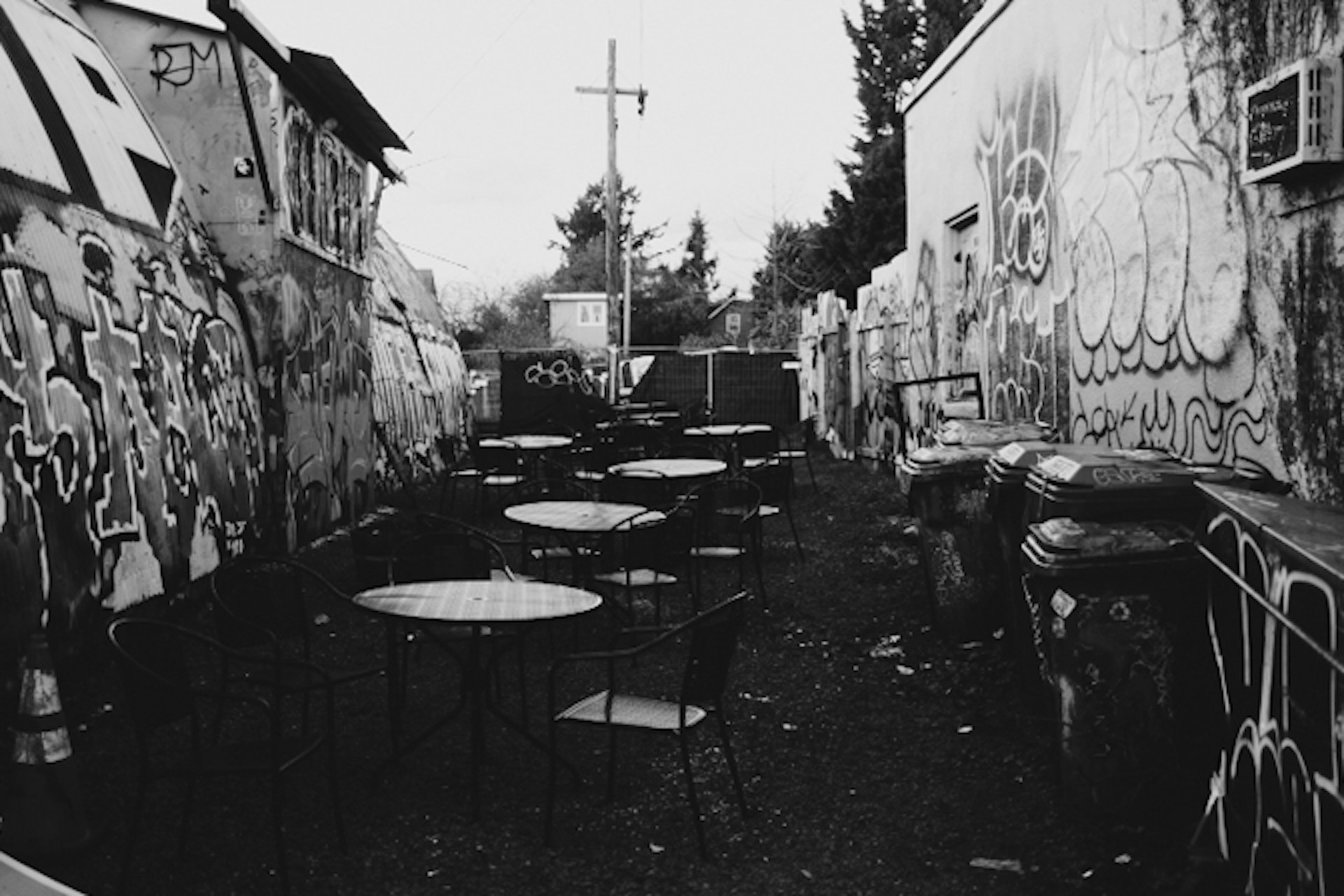 Alley of tables