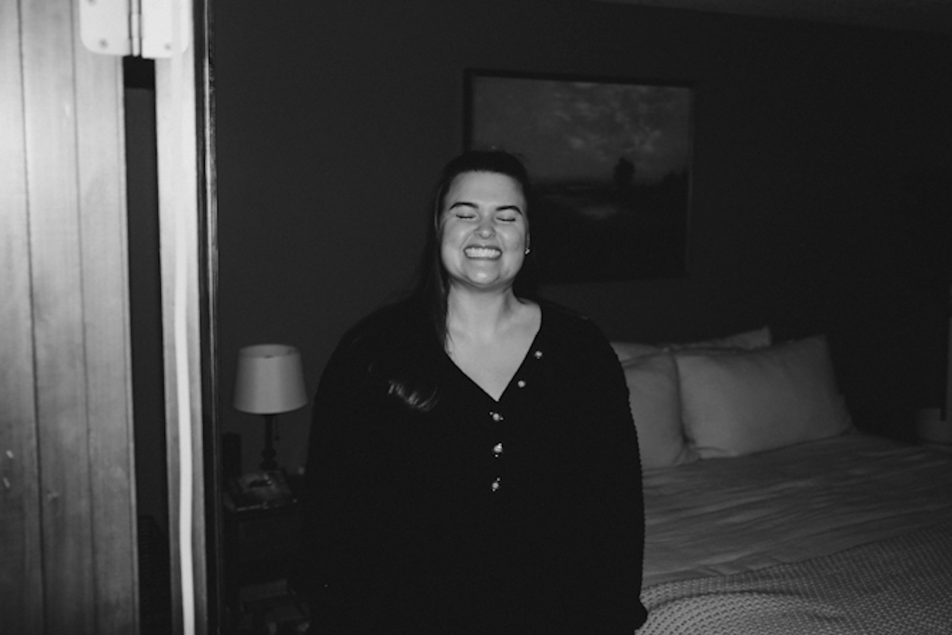 Syd smiling in our room